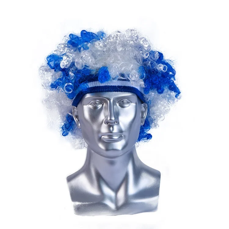 Wholesale World Cup Football Fans celebrity wigs Color Wig Circus Costume Party Cap Cheerleading Party