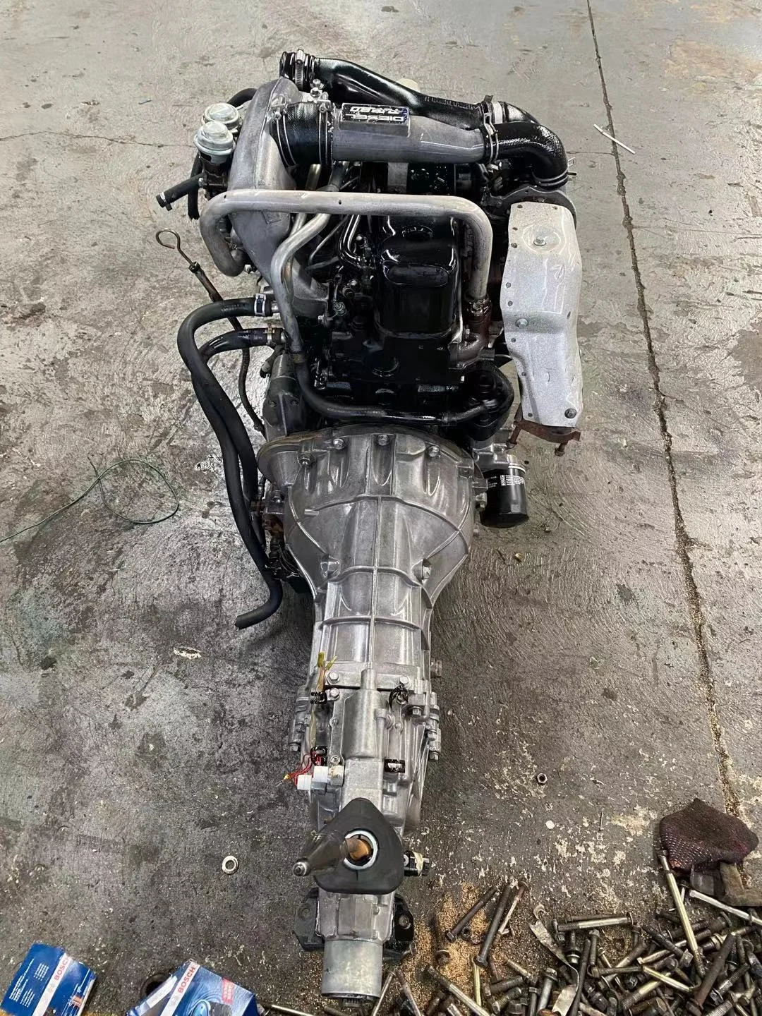 4JA1T  used genuine engine turbo charger 2.5T motor with transmission box gearbox for ISUZU pick up