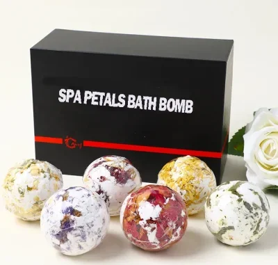 Customized Supplies Wholesale Natural Ingredients Bubble Dry Flower Petals Bath Bombs for Women Gift Set
