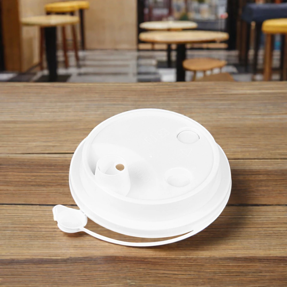 Disposable Plastic Flip Top Cup with 90mm Diameter Hinge Plug Lid PET Plastic PP Cups Acceptable Bottle Closures