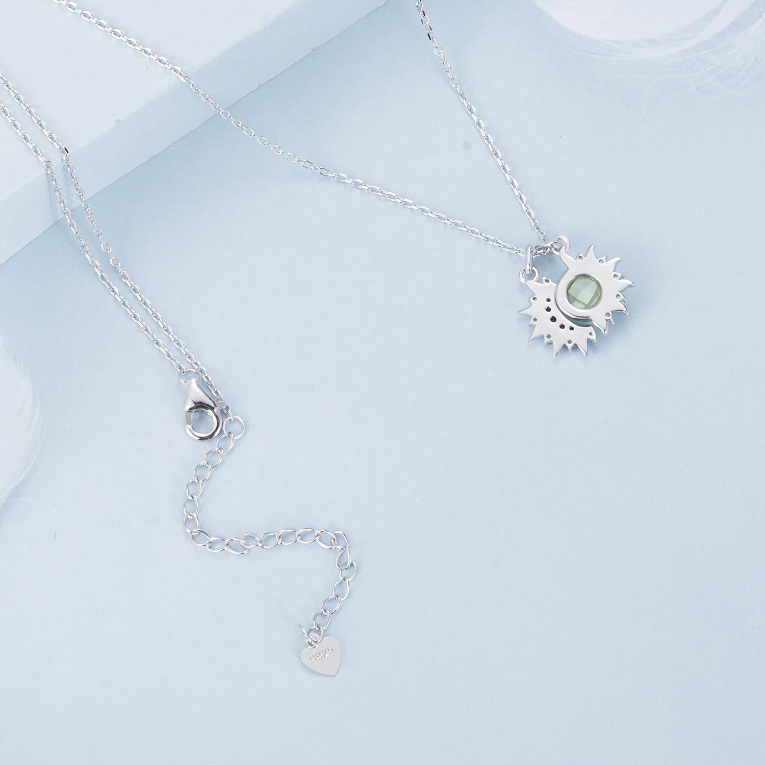 Exquisite personalized sun and moon necklace s925 sterling silver platinum plated jewelry necklace