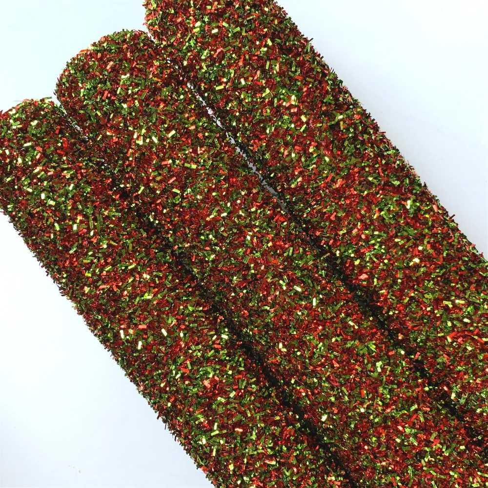 Tinsel glitter fabric sheets & faux leather for christmas decorations