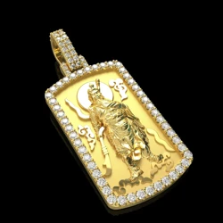 Guan Gong Guanyin Sailing Boat Exhibition Grand Men Pendant Hiphop Jewelry