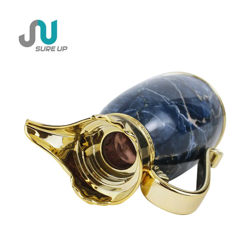 Customized Patterns Water Bottle Jug Glass Liner Arabic Coffee Set With Stopper And Handle Cup