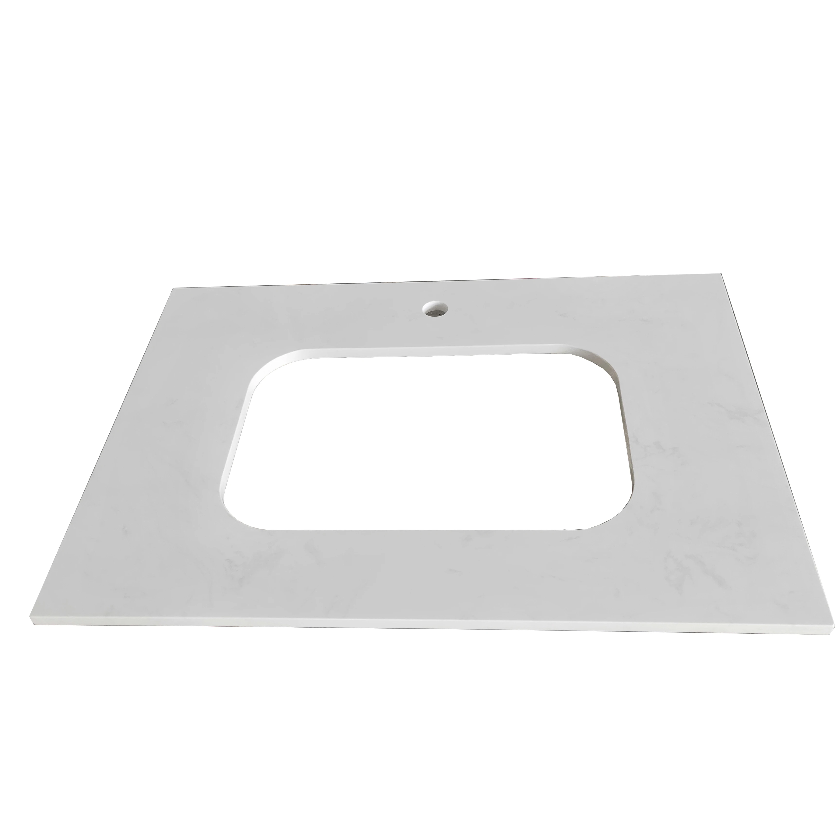 Ready to ship for white artificial marble bathroom vanity top