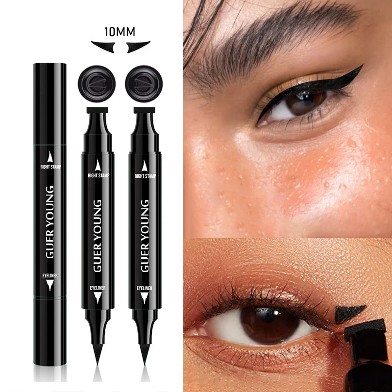 Eyeliner Stamp Waterproof Custom Logo Vegan Double Head Makeup 2 in 1 Eye Liner Liquid Eyeliner stamp