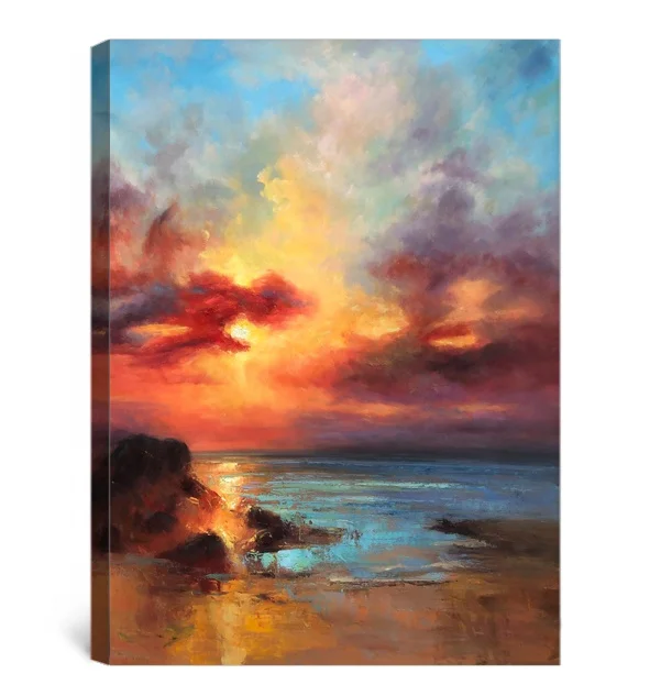 Handmade large oversized modern abstract oil painting on canvas
