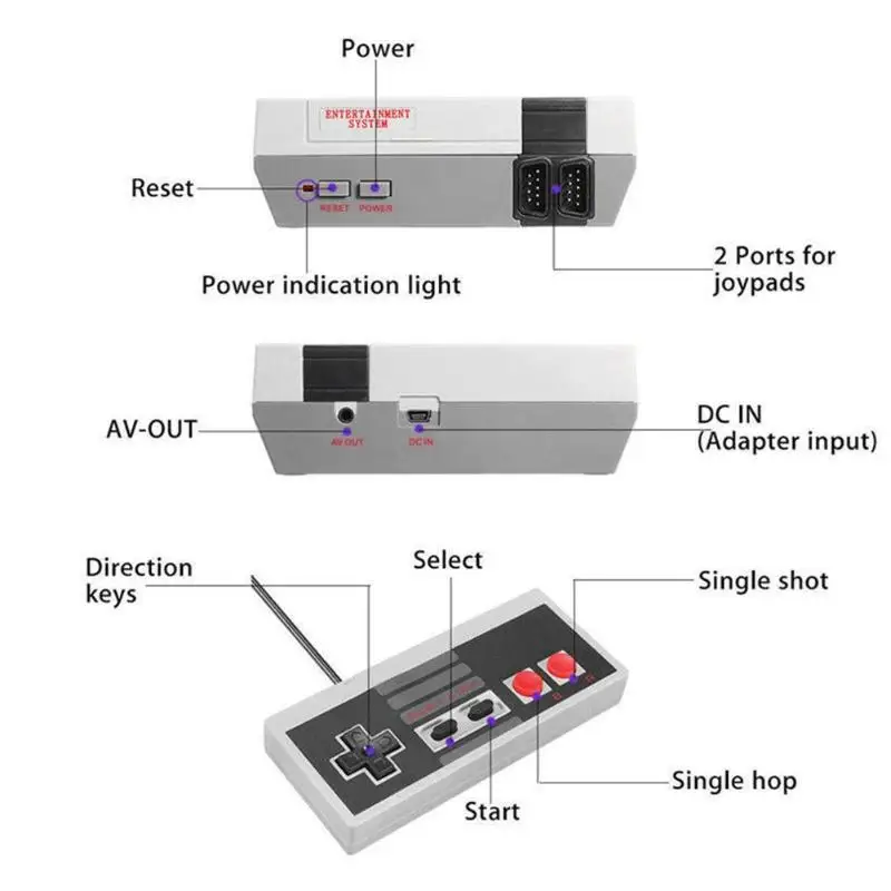 2021 Factory direct family retro kid mini video handheld game console case for with dual controllers