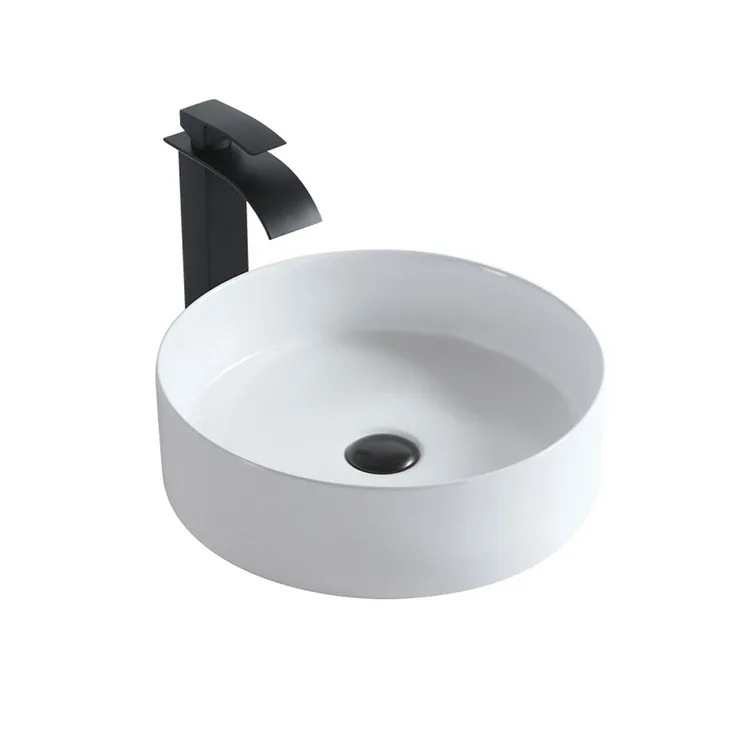 Bathroom Vessel Sink Hand Wash Basin Hot Sale Gold Oval Countertop Ceramic Black Red White Light Stone OEM Item Surface Packing