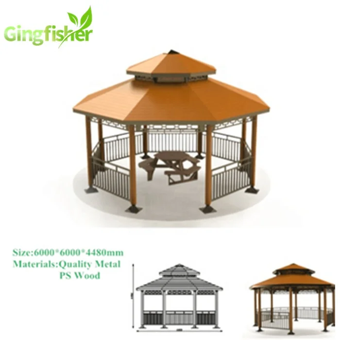 Luxury Garden Double Roof Gazebo Eight-Corner Pavilion Design 6X6m