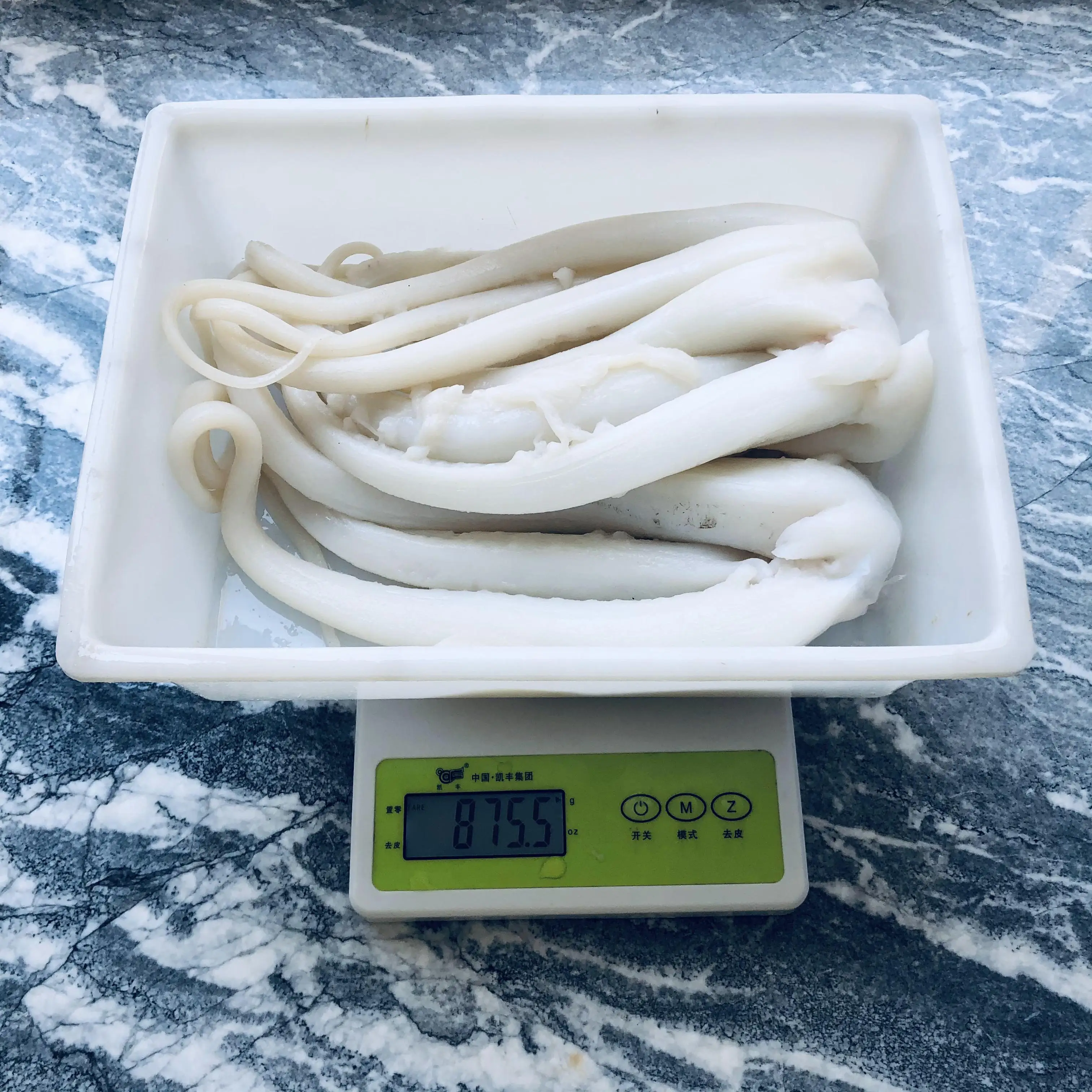 Frozen Cooked Pure Giant Squid Big Tentacles 400-700g per pcs BQF 900g on plate