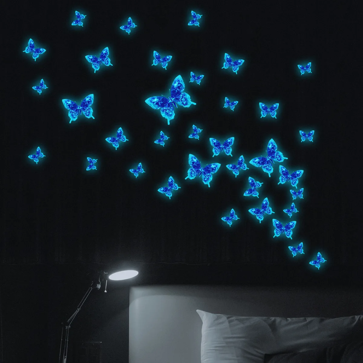 Wholesale Custom Wall Sticker PVC Removable Luminous Glow in The Dark Butterfly Decorative Wall Stickers for Kids Bedroom