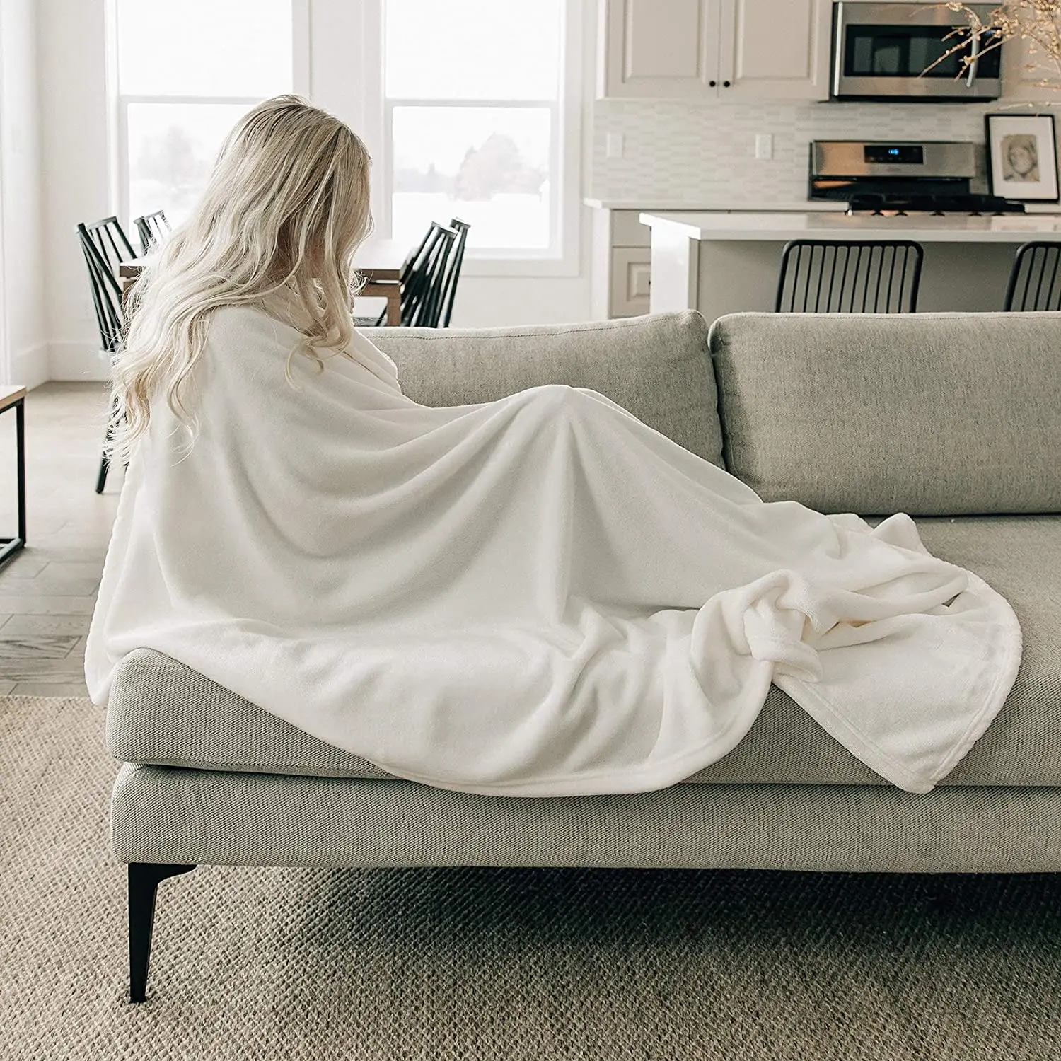 Super Soft Comfort Microfiber Plush White Throw GRS white plush Blanket for Transfer sublimation Printing