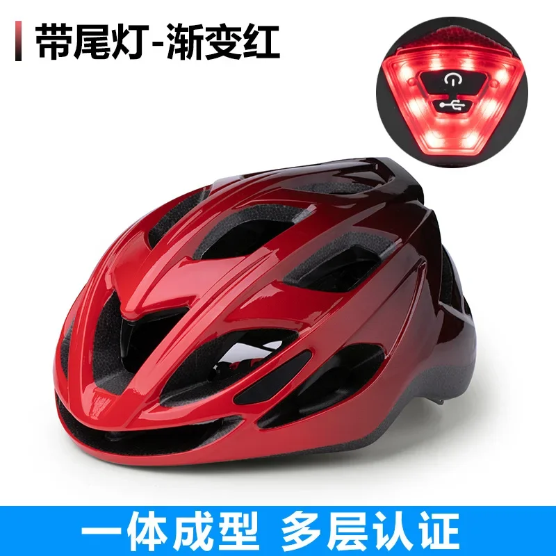 Hot sale Adult Bicycle helmet with taillight mountain road bike safety helmet integrated form outdoor sports helmet