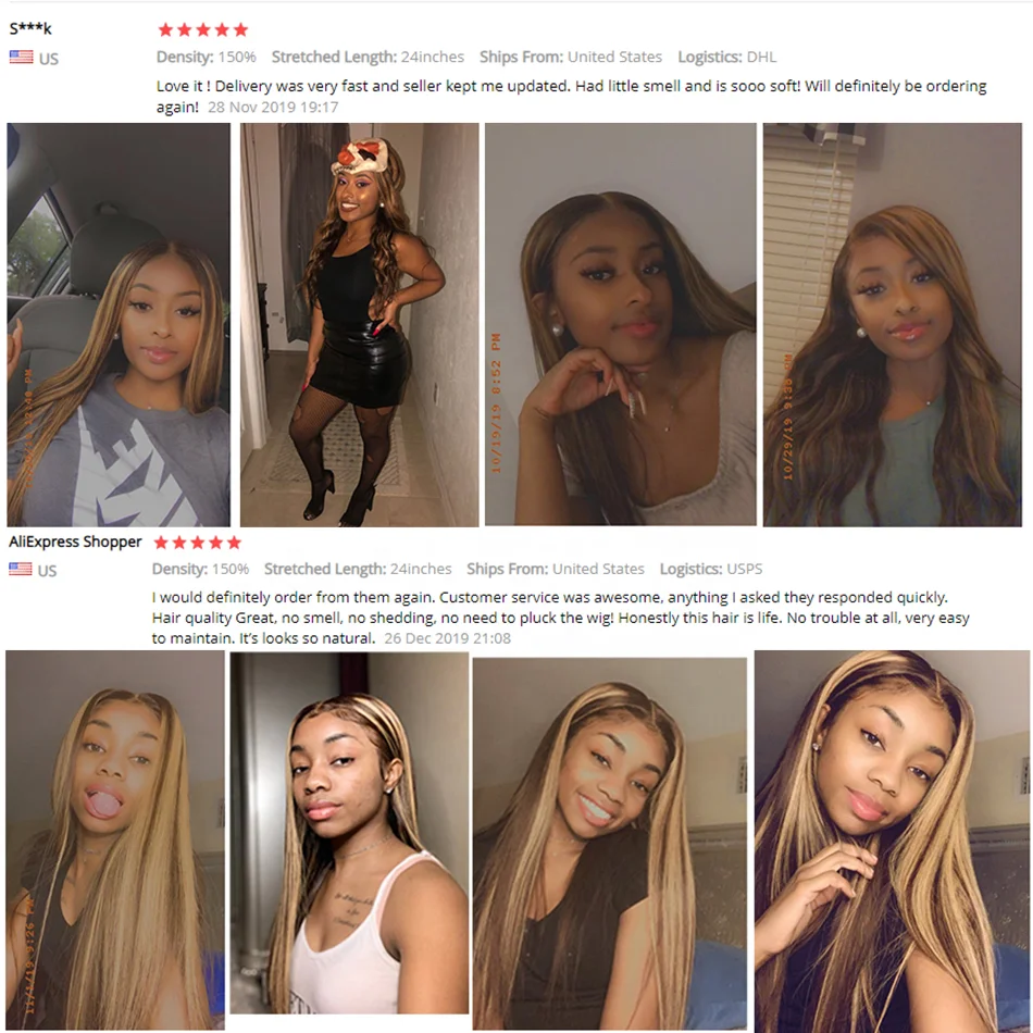 28 30 Inch Ombre Bundles Deal  Raw Virgin Human Hair Straight Bundles Brazilian Hair Weave Brown Highlight honey Blonde Bundles