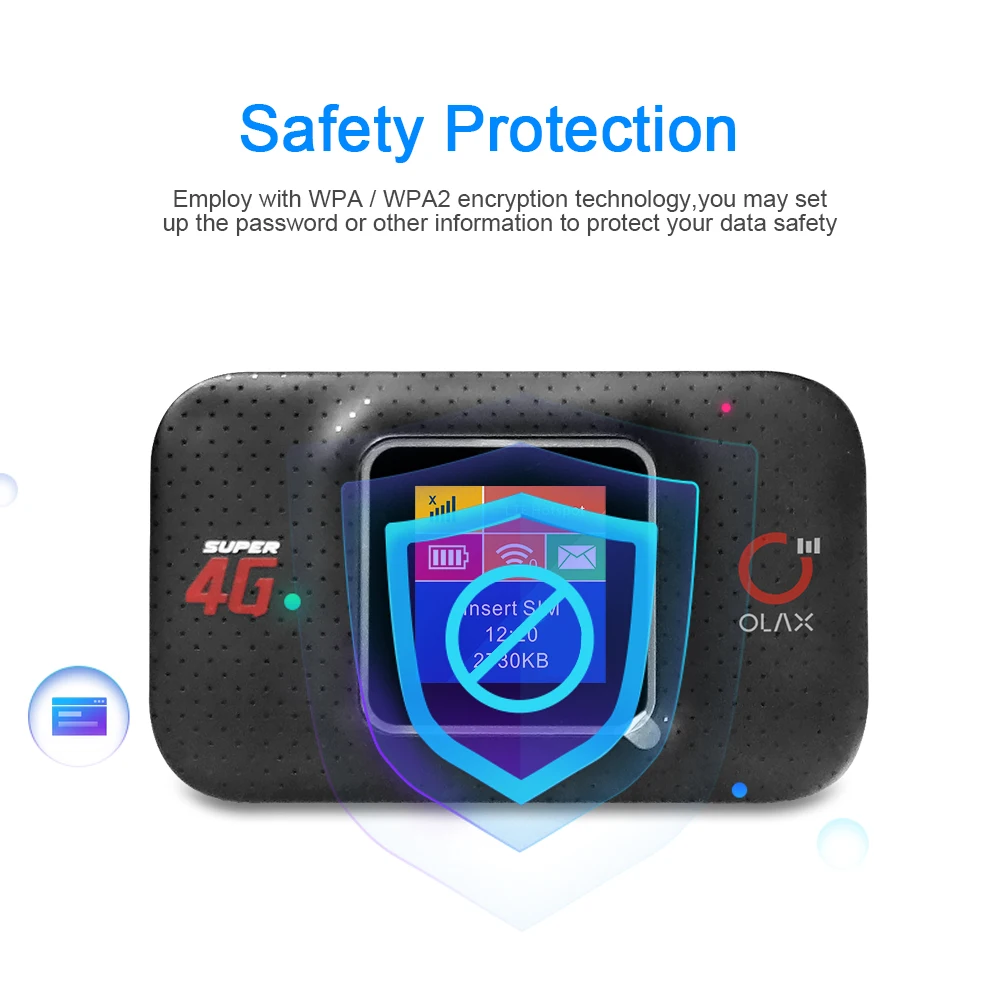 OLAX MF982 4g Router Wireless 4g Wifi Modem Mifis 150mbps Lte 4g 3000mah Battery And Lcd Display Screen