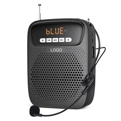 Portable Voice Amplifier Wired Microphone FM Radio AUX Audio Recording Speaker For Teachers Instructor