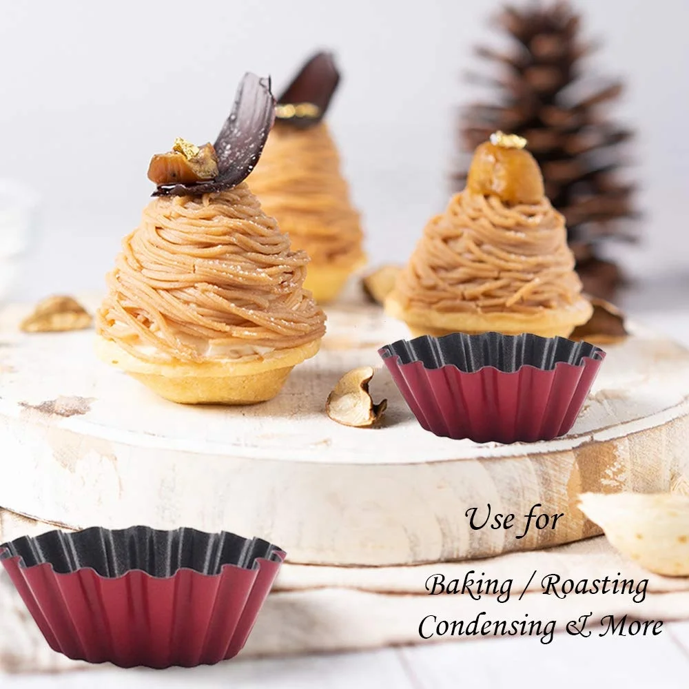 
Carbon Steel Mini Round Tart Pans Cupcake Cake Cookie Pudding Lined Mould Tin Baking Tool egg tart mold cake mold Mini Egg Tart Pans