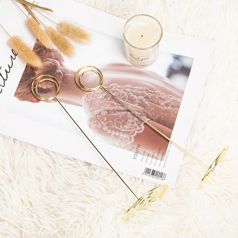 YS2002 Goods In Stock Round Ring-clip Foodservice Wedding Office Place Cards Clips Metal Table Number Holder