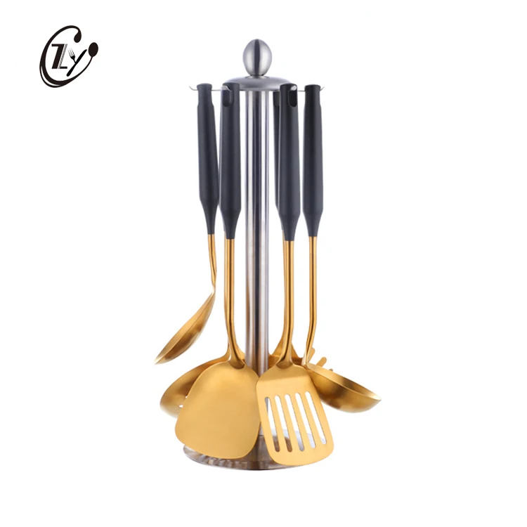 
Cooking Utensils Set With Holder Stainless Steel Gold Kitchen Utensils Set From China 