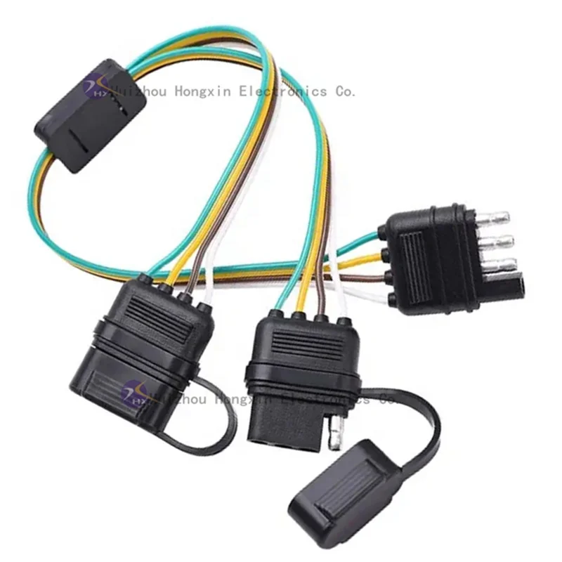 Forklift 12 Volt Sae Plug Sae Cable Adapter 4Pin Y-Splitter Adapter Trailer Harness For Led Tailgate