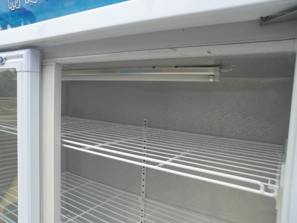 Large capacity double layer glass doors standing drink freezer upright Beverage bar fridge refrigerator