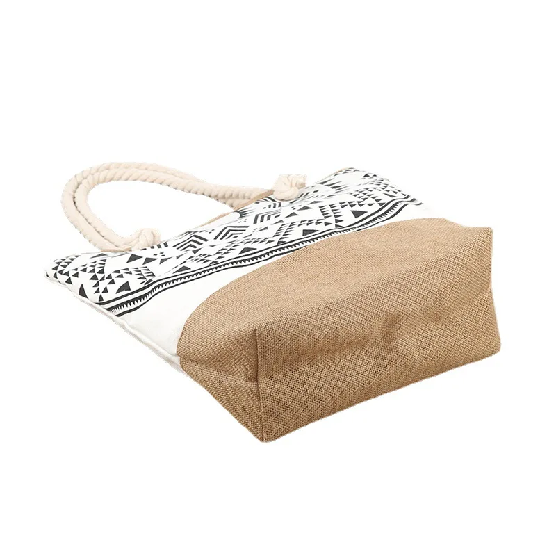 custom printed eco-friendly recycled blank cotton and hemp Ethnic Style Tote Bag