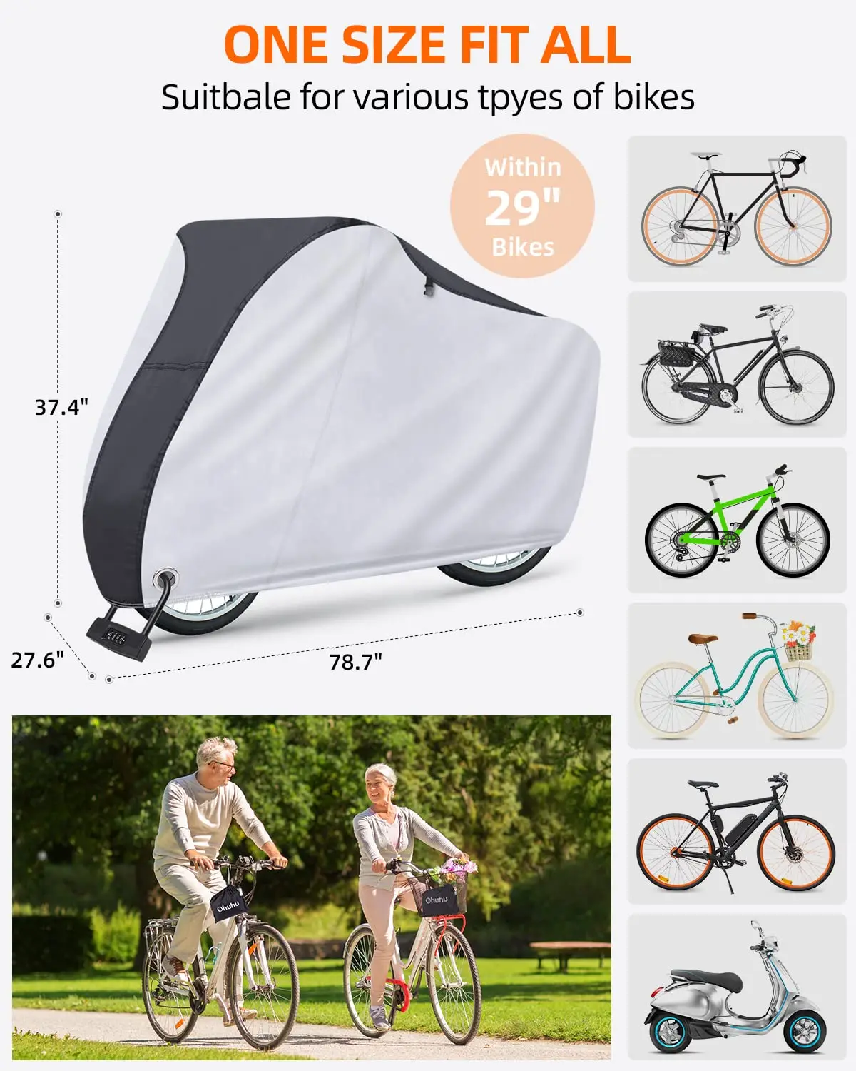 Custom Logo Outdoor Dust Proof Bicycle Cover Waterproof Bike Cover