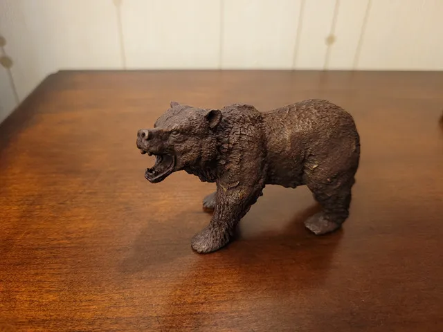 Copper grizzly bear ornament realistic style brass decoration business gift home accessories sculptures decoration