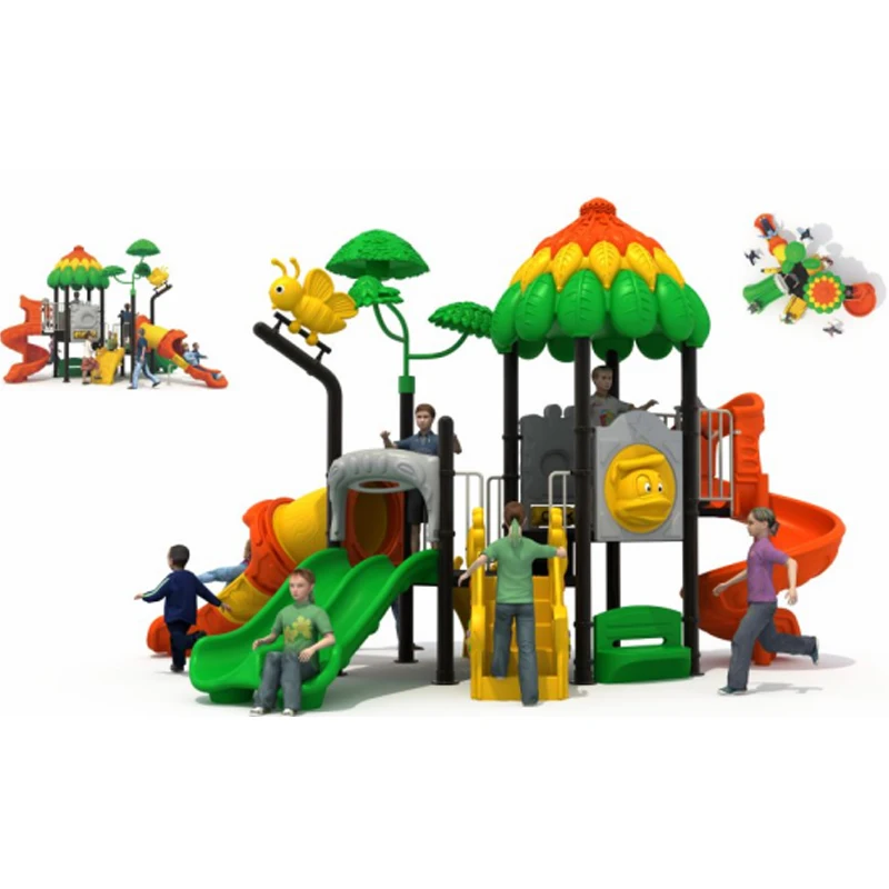 Plastic LLDPE Material Slide Set Kids Cheap Outdoor Water Playground For Age 3-12 Years