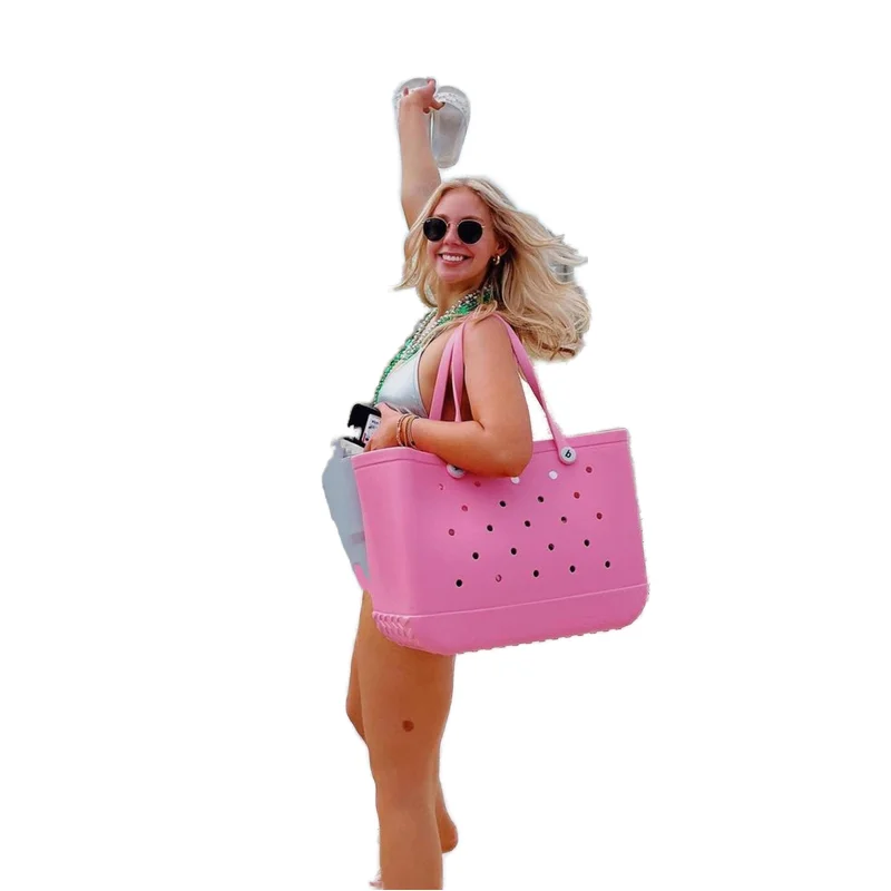 Factory OEM ODM Large Medium Small Bogg handbag Waterproof durable Rubber Silicone EVA Foam Beach Bag EVA Rubber Bag