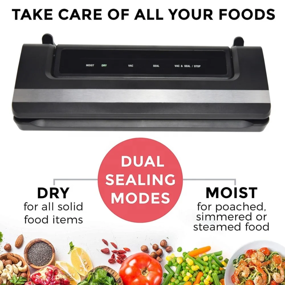 Food Preservation Machine with Touch Screen Space Saving W/ Moist & Dry Food Modes Automatic Food Vacuum Sealer