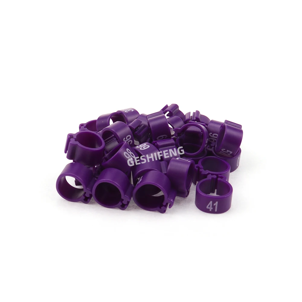 100pcs 1 Box 8mm 9mm Inner Diameter Identification Bird Rings Plastic Clip Pigeon Ring With Numbers 1-100