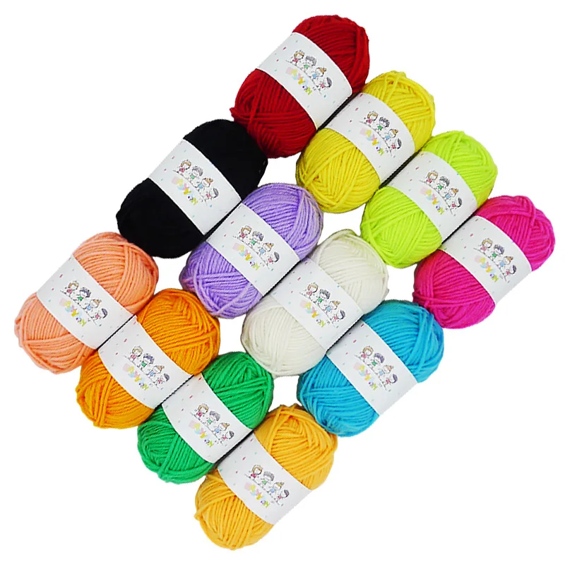 12 color DIY Creative handicraft Color wool for children Wool Yarn Hand Knitting Yarns 300g/piece