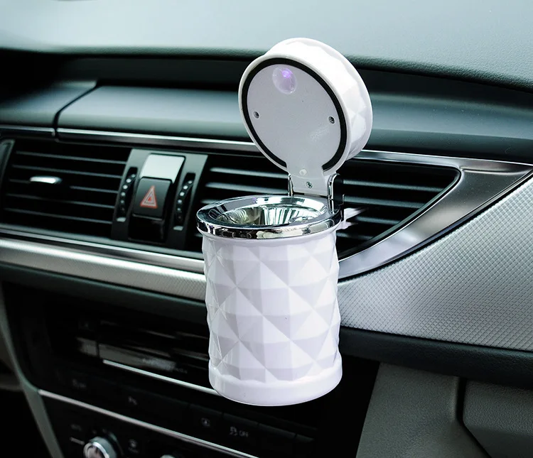 Cars Ashtray with Luminous LED Lights Auto Ash Tray Container Cars Smoke Cup Holder Box for Auto Interior Supplies