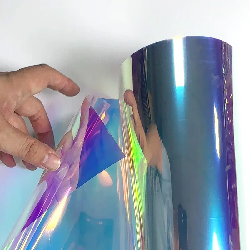 Transparent rainbow Film Two-color Holographic TPU Material 0.1-0.8mm Artistic Style