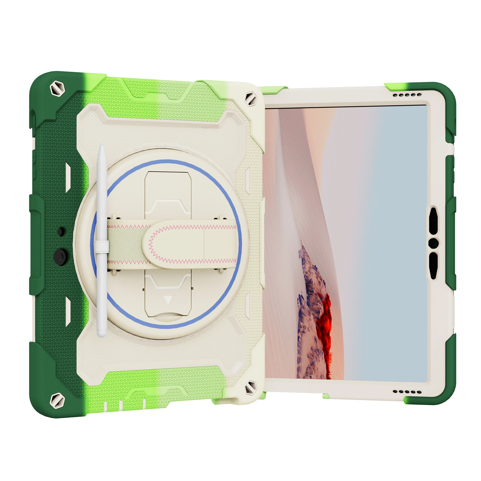 New Style Silicon+PC Hybrid Rugged Case 360 Rotation Heavy Duty Shell Tablet Cover for Microsoft Surface Go 1 2 3