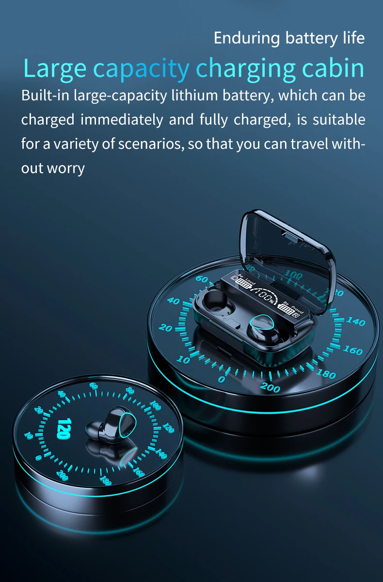 M10 TWS Bluetooth 5 1 беспроводные наушники; Наушники; 9D стерео; Спортивные водонепроницаемые Гарнитура