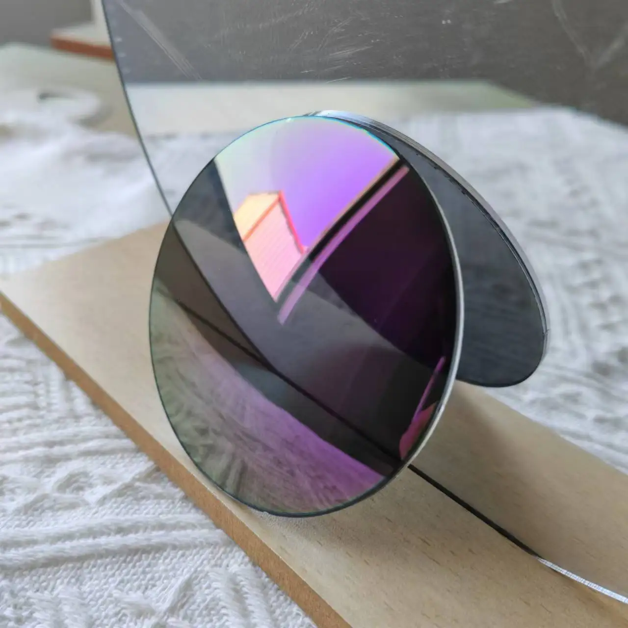 1.49 Polarized Grey Purple Mirror Cr39 Resin Polarize Single Vision Dazzle Mirror Optical Eyeglasses Lenses