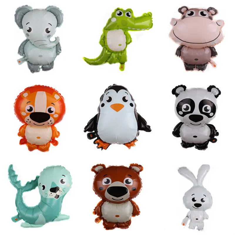Cartoon Animal Aluminum Film Balloon Birthday Party Decoration Balloons Sea Lion Fox Penguin Panda Wholesale Balloons
