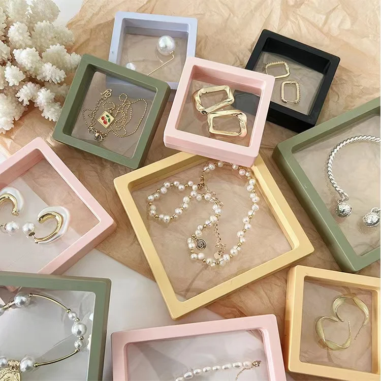 Jewelry storage display box Transparent PE film suspension box anti oxidation sealed packaging box for jewelry