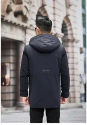 Winter Jacket Coat Boys Padded Black Long Custom Men Nylon Velvet Denim Jacket Manufacturers Fur Down Puffer Jacket
