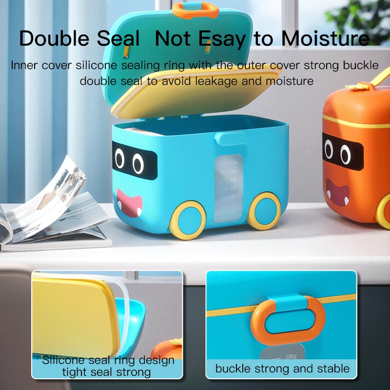 Double Seal Portable Large Capacity Milk Powder Container Baby Feeding Food Snacks Storage Box Formula Dispenser