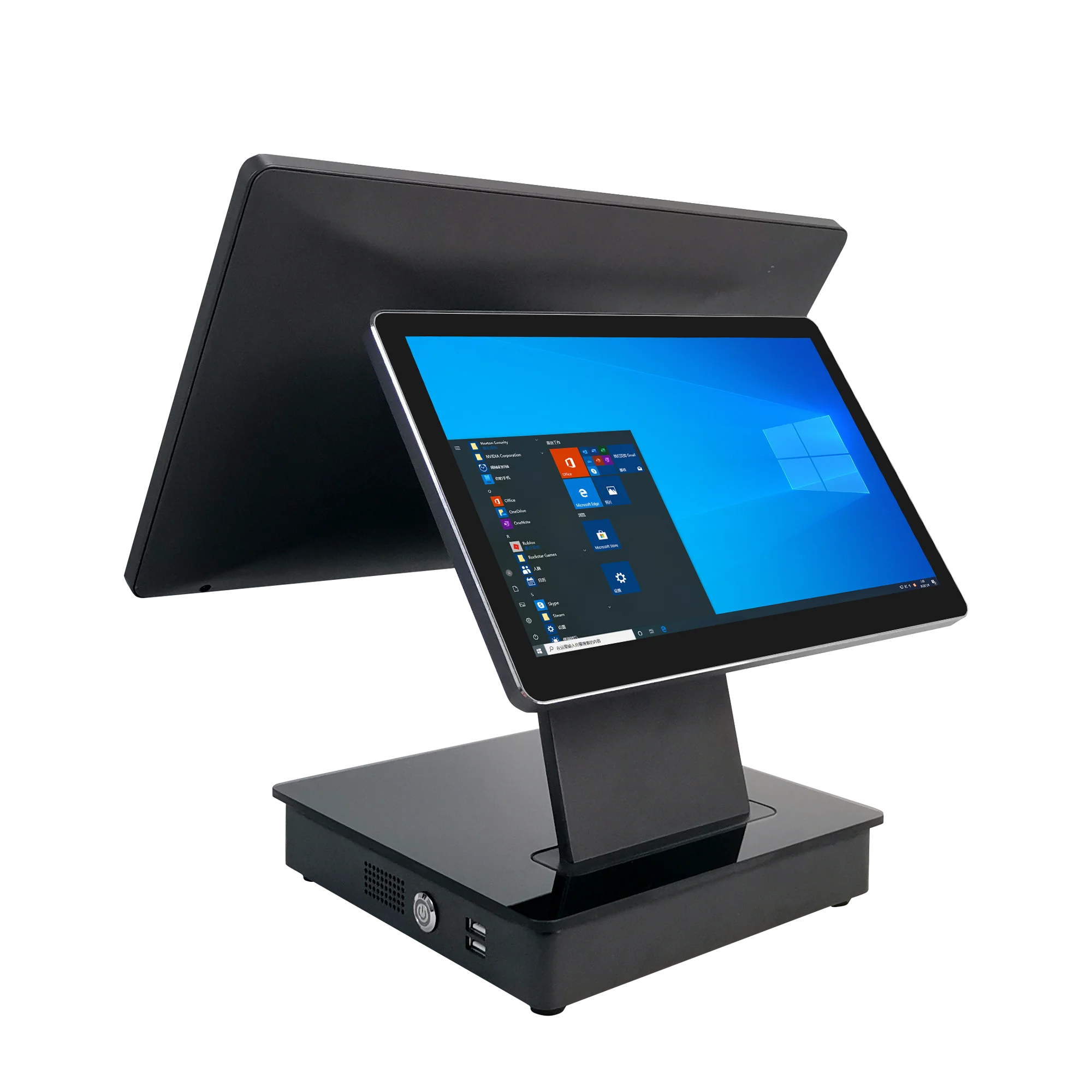 15.6 Dual Screen POS System All in One Window/Android POS Cash Register with Capacitive Touch Screen
