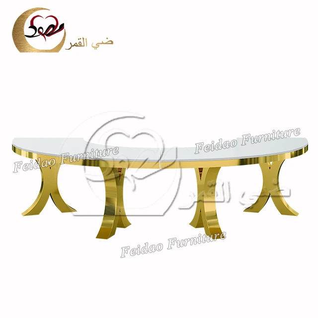 Dining Restaurant S Shape Glass Top Circle Shape Luxury Wedding Table