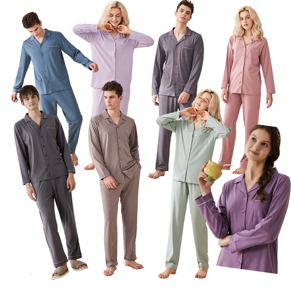 2 шт., хлопковые пижамы с длинным рукавом