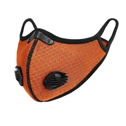 Спортивная маска с клапанами выдоха, карбоновая многоразовая с 5 фильтрами и 2 клапанами, персональная Защитная Спортивная маска