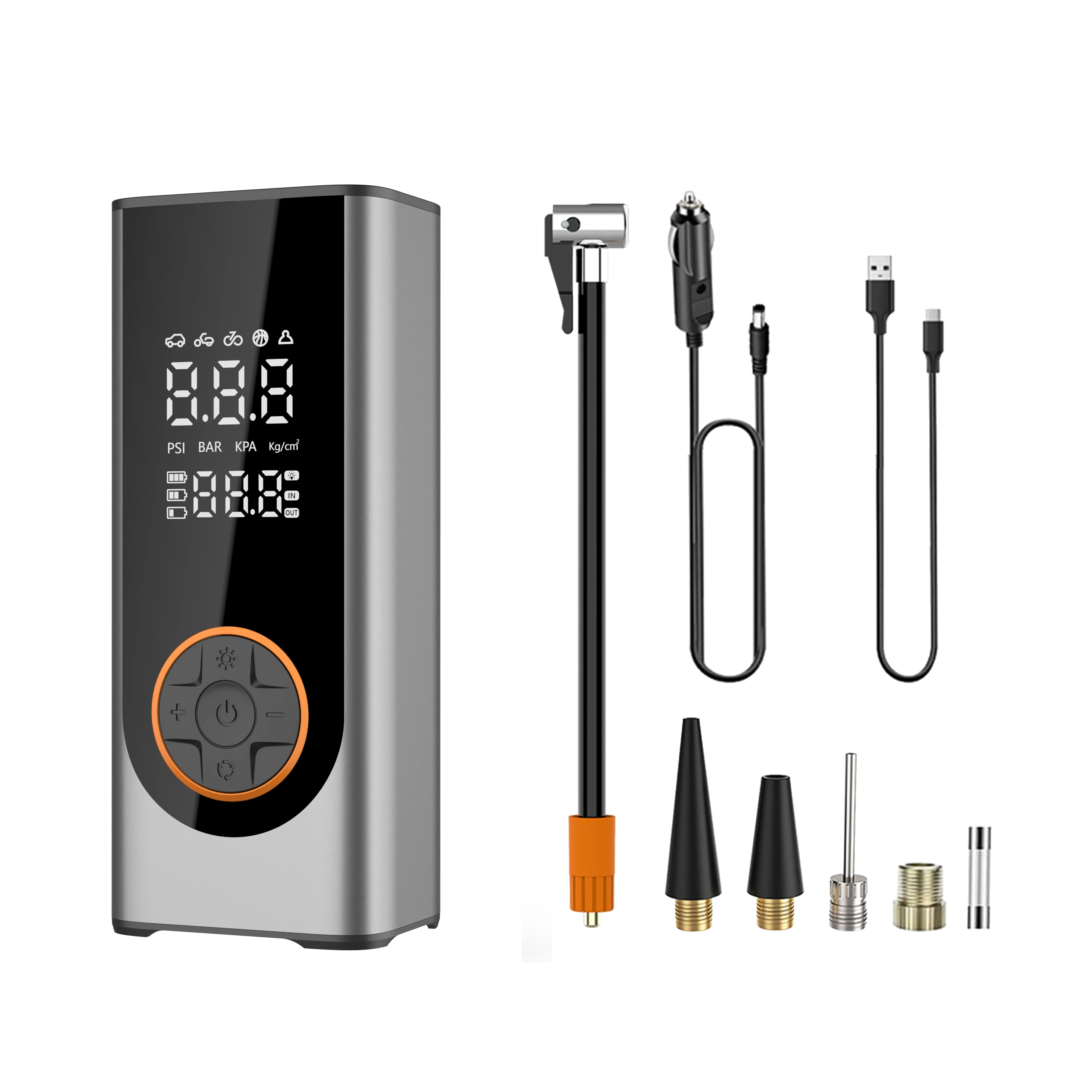 Upgraded 3*2000mah metal body Wireless Digital Car Tyre Inflator 12V Digital Display Portable Car Compressors Tire Inflators