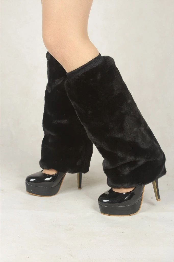 Stylish Fashion High Quality Solid Color Winter Leg Warmer Fur Faux Women Leg Warmers