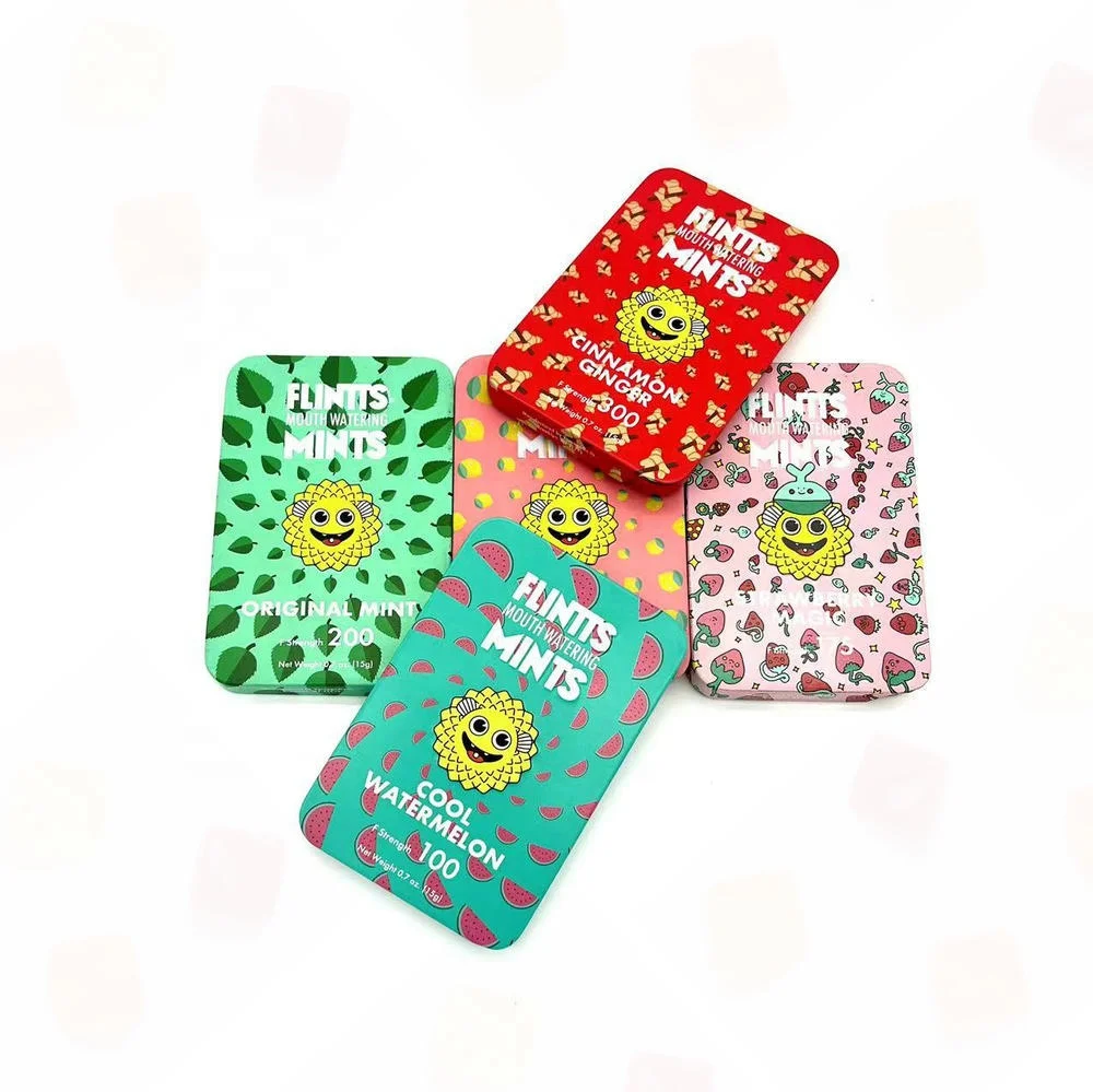 New Hot Sideward Slide Mints Tin Boxs Packaging with Metal Holder and Custom Printing